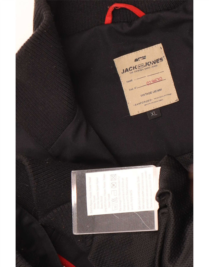 Jack & Jones Herre Grafisk Bomber Jacket UK 42 XL Sort Polyester
