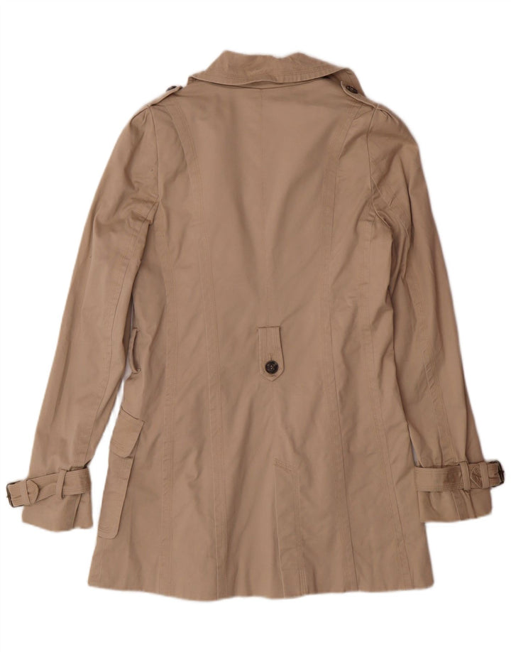 ZARA Trench Coat til kvinder UK 10 Lille beige bomuld