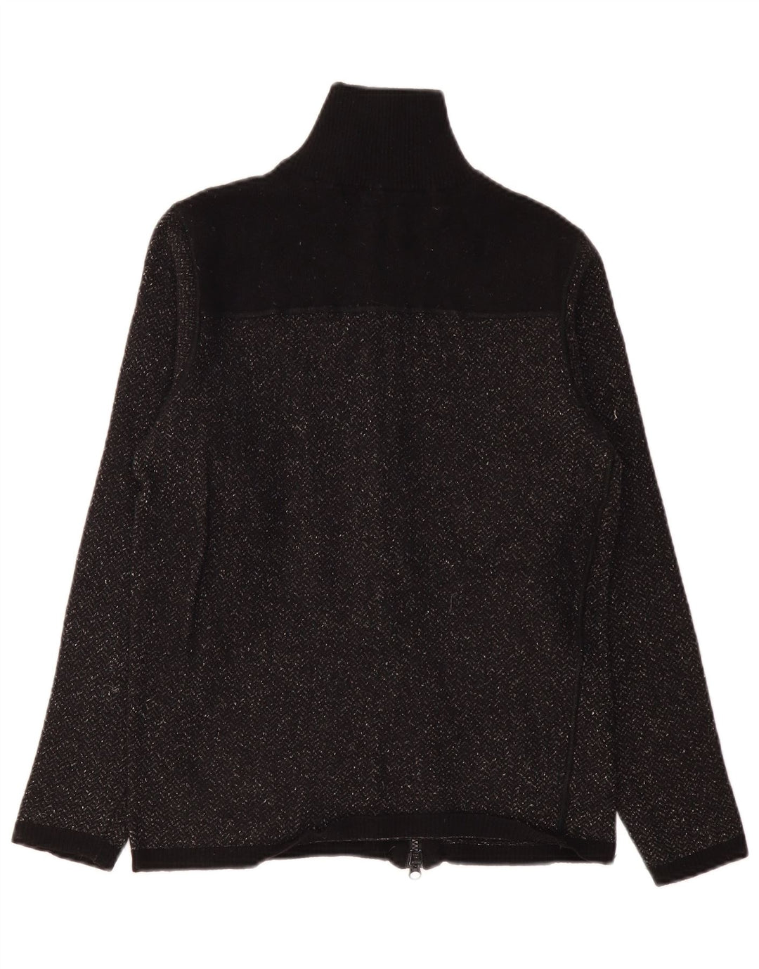 Armani Jeans Dame Cardigan Sweater UK 10 Small Black Chevron