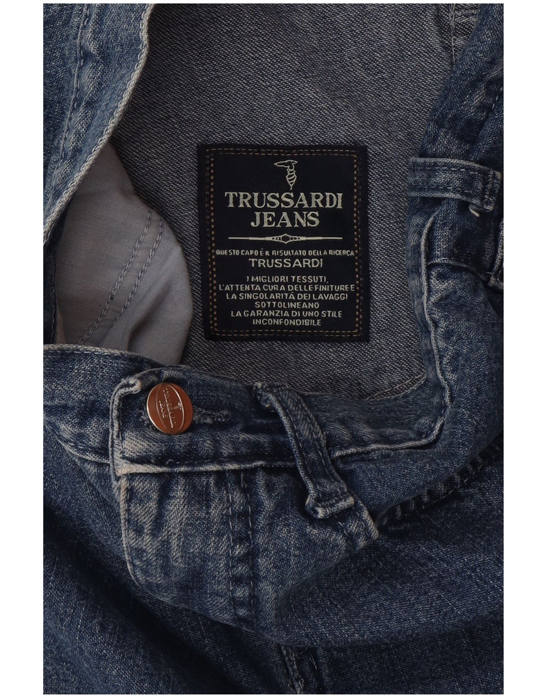 Trussardi Dame Denim Nederdel W26 Lille Blå