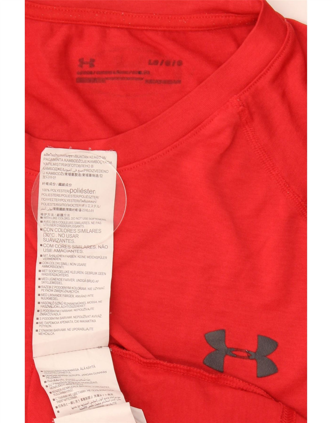 UNDER ARMOUR Herre Heat Gear T-Shirt Top Stor Rød Polyester