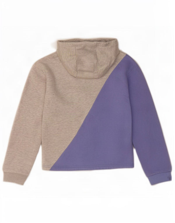 Fila Girls Crop Graphic Hoodie Jumper 13-14 år Grå Colourblock Bomuld