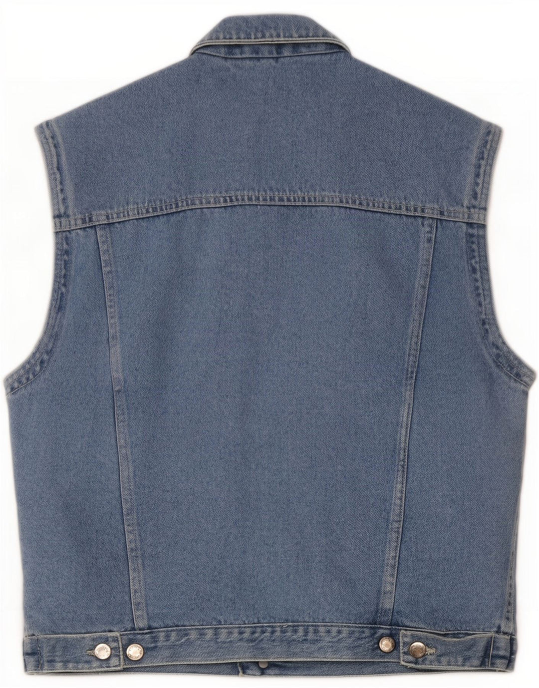 Vintage Herre Denim Gilet IT 46 Lille Blå Bomuld