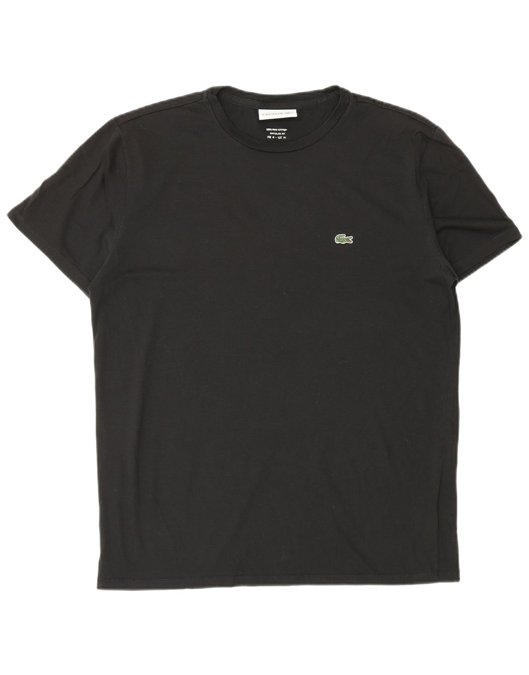 Lacoste Herre Regular Fit T-Shirt Top Størrelse 4 Medium Sort Bomuld