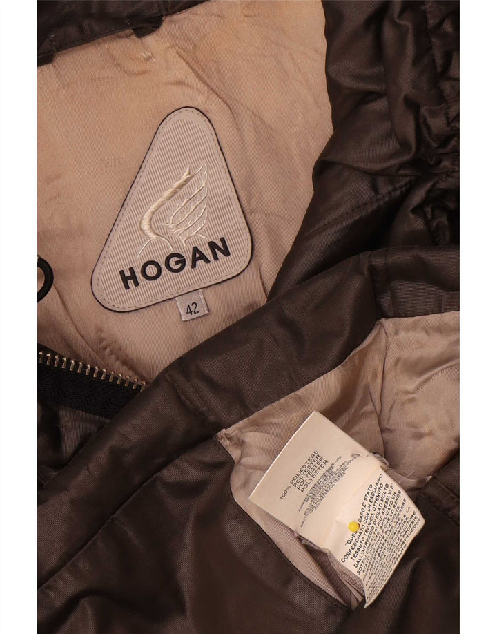 Hogan Dame Polstret Jakke IT 42 Medium Brun Polyester