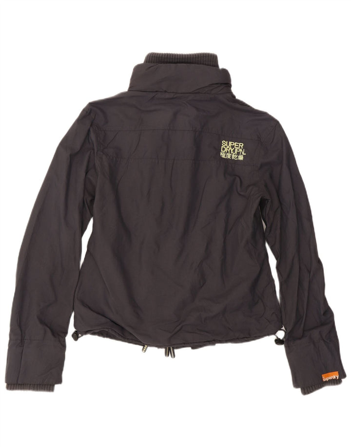 SUPERDRY Dame Windbreaker Jacket UK 16 Large Grå Nylon
