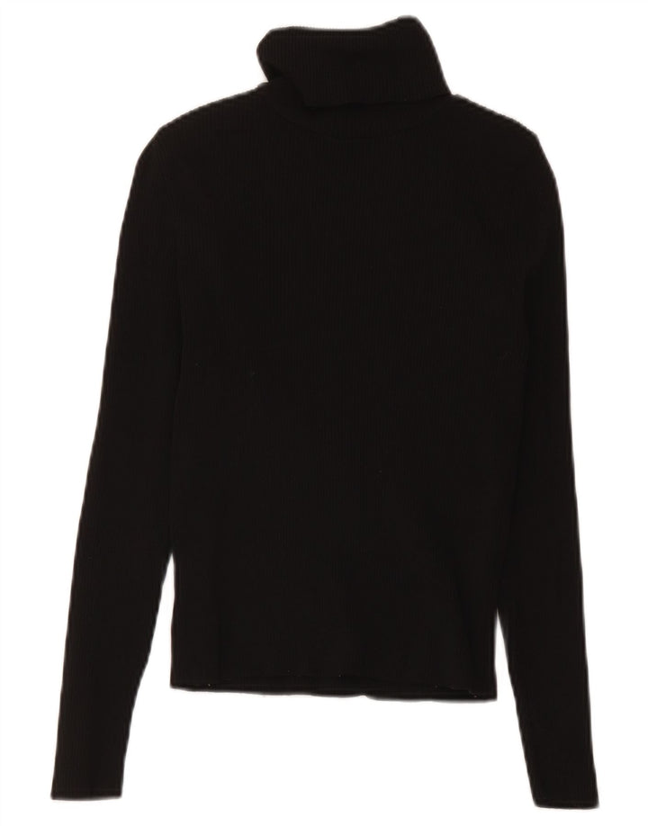 Zara Dame Roll Neck Jumper Sweater UK 8 Small Black Polyamide