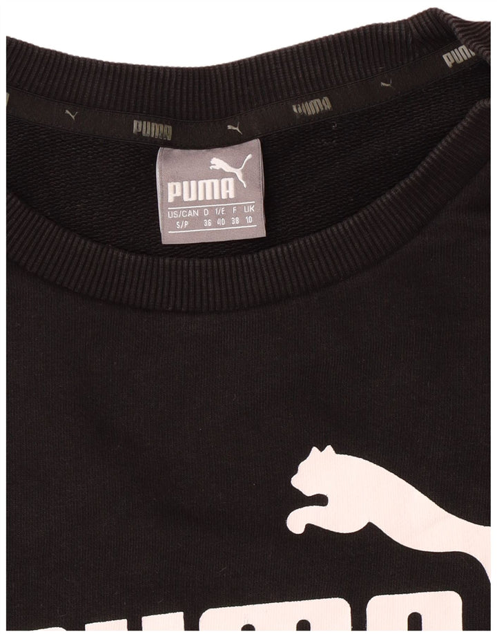 PUMA Dame Oversized grafisk sweatshirt Jumper UK 10 Lille Sort