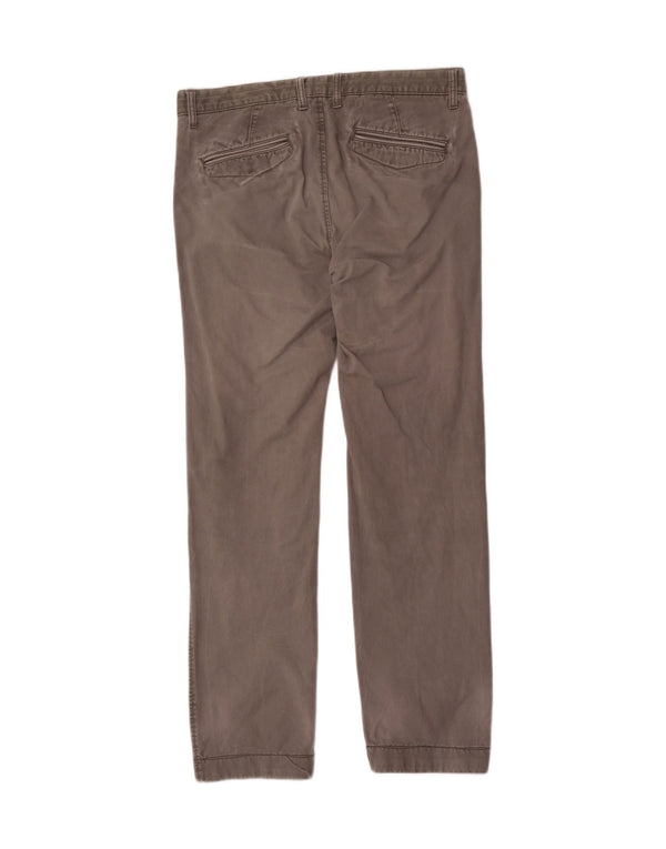 Marks & Spencer Straight Chino-bukser til mænd W34 L33 Grå bomuld