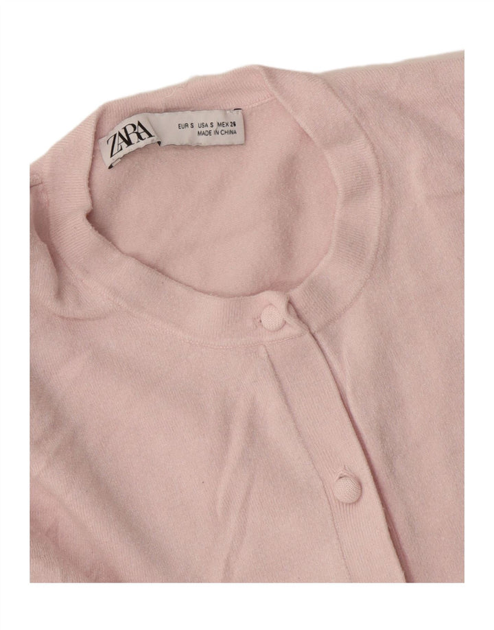 Zara Dame Cardigan Sweater UK 10 Small Pink