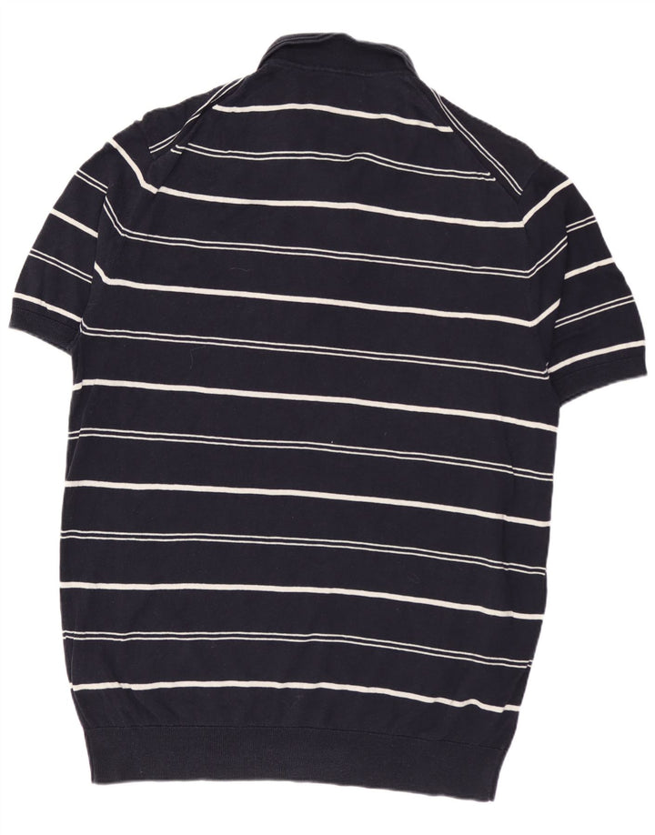 MARKS & SPENCER Herre Autograph Polo Neck Jumper Sweater Large Navy Blue