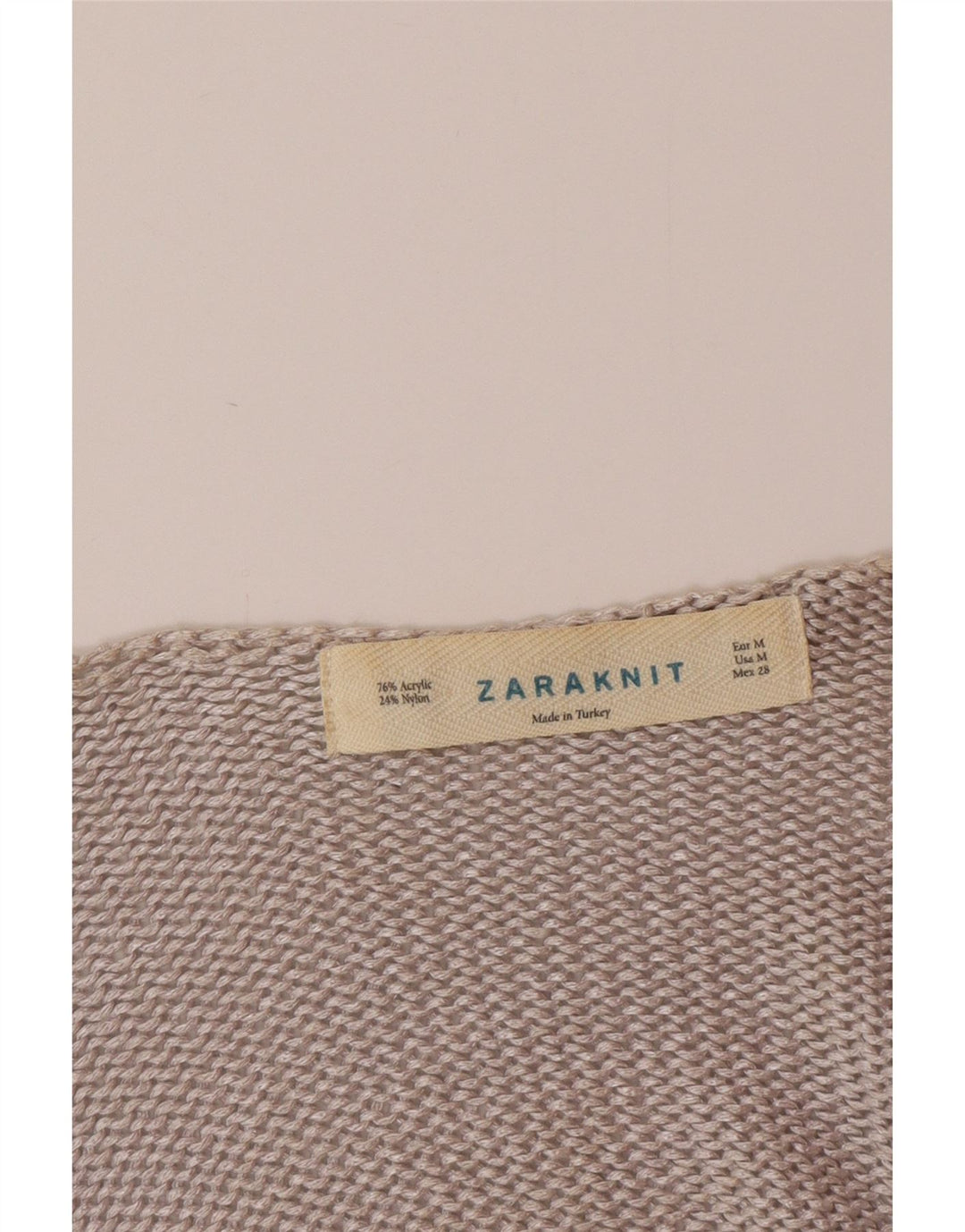 Zara Dame V-hals sweater UK 14 Medium Grå