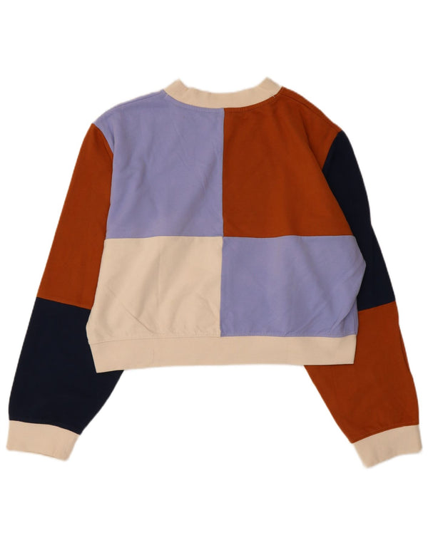 French Connection Womens Crop Sweatshirt Jumper UK 14 Medium Multicoloured
