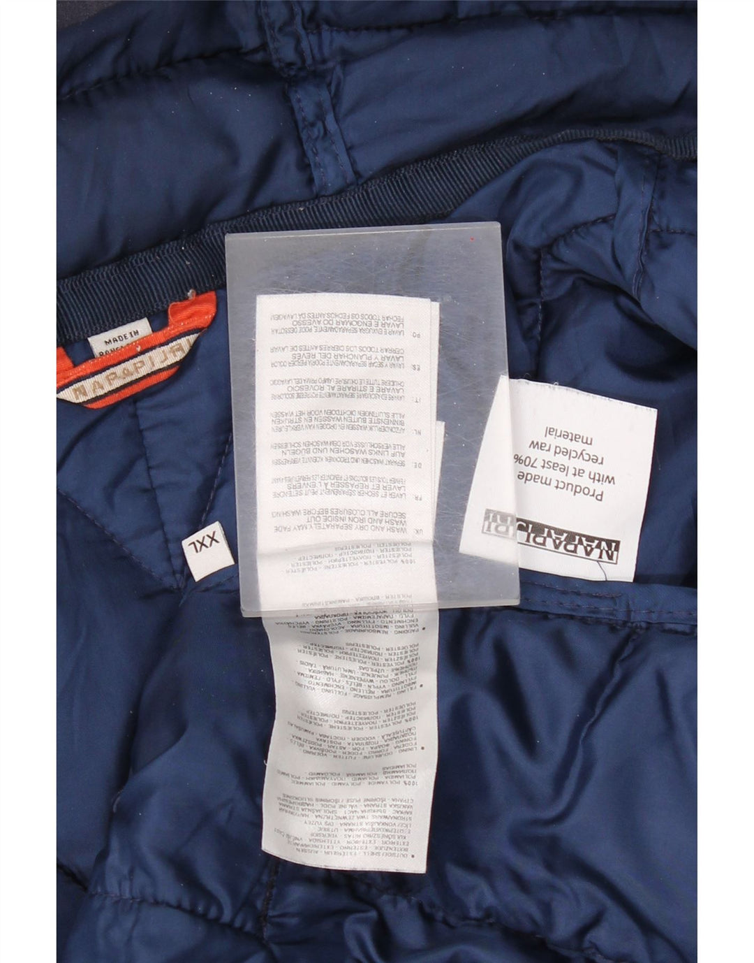 Napapijri Herre hættepolstret jakke UK 44 2XL marineblå polyamid