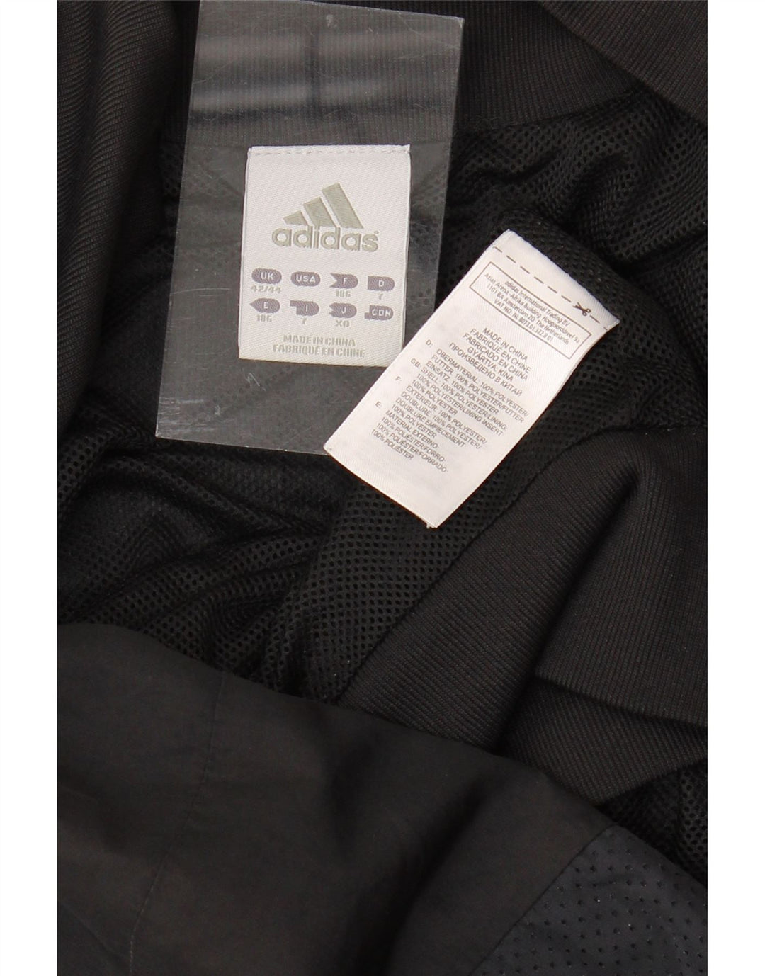 ADIDAS Træningsdragt til mænd Topjakke UK 42/44 Stor sort polyester