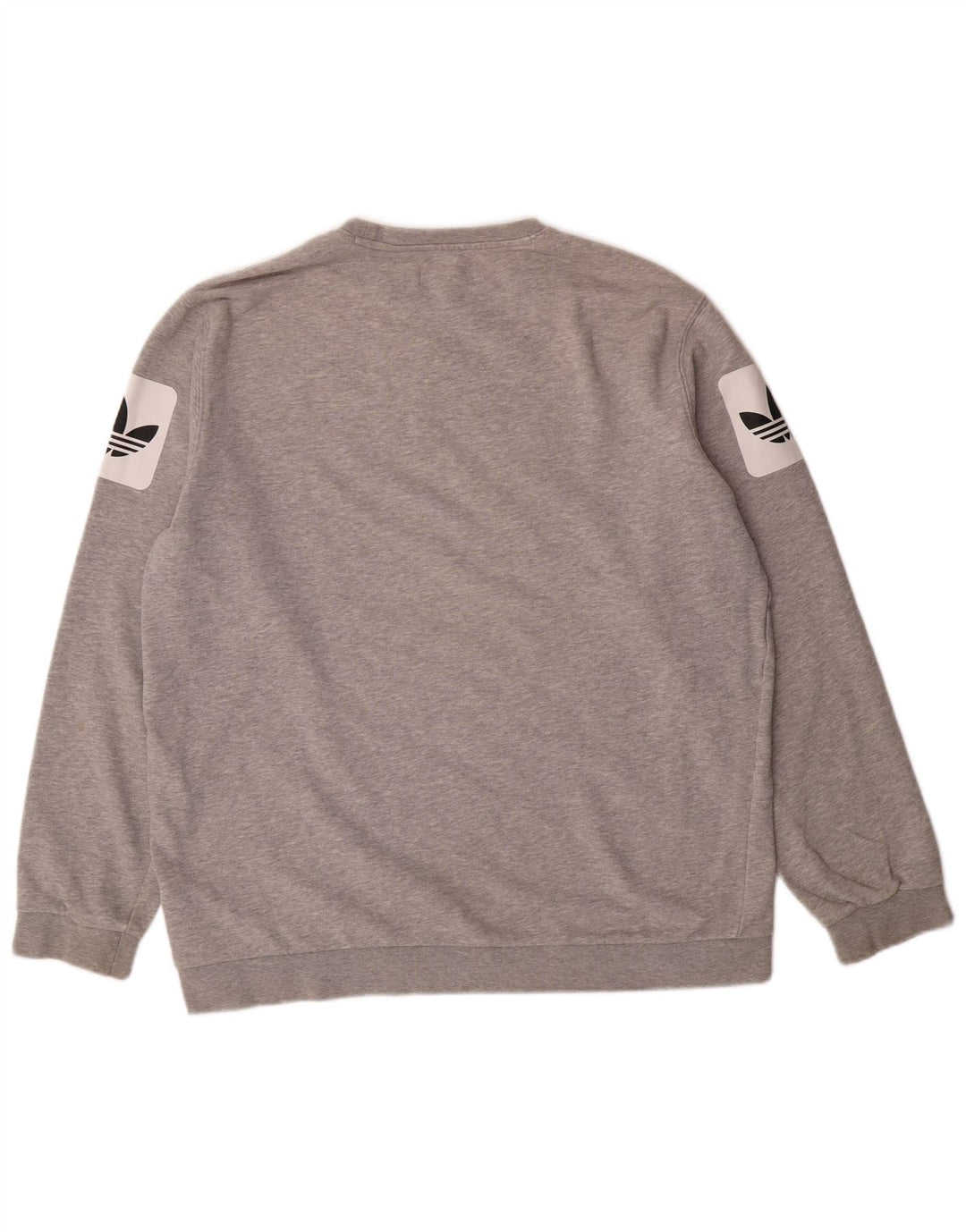 ADIDAS grafisk sweatshirt til mænd, stor grå bomuld