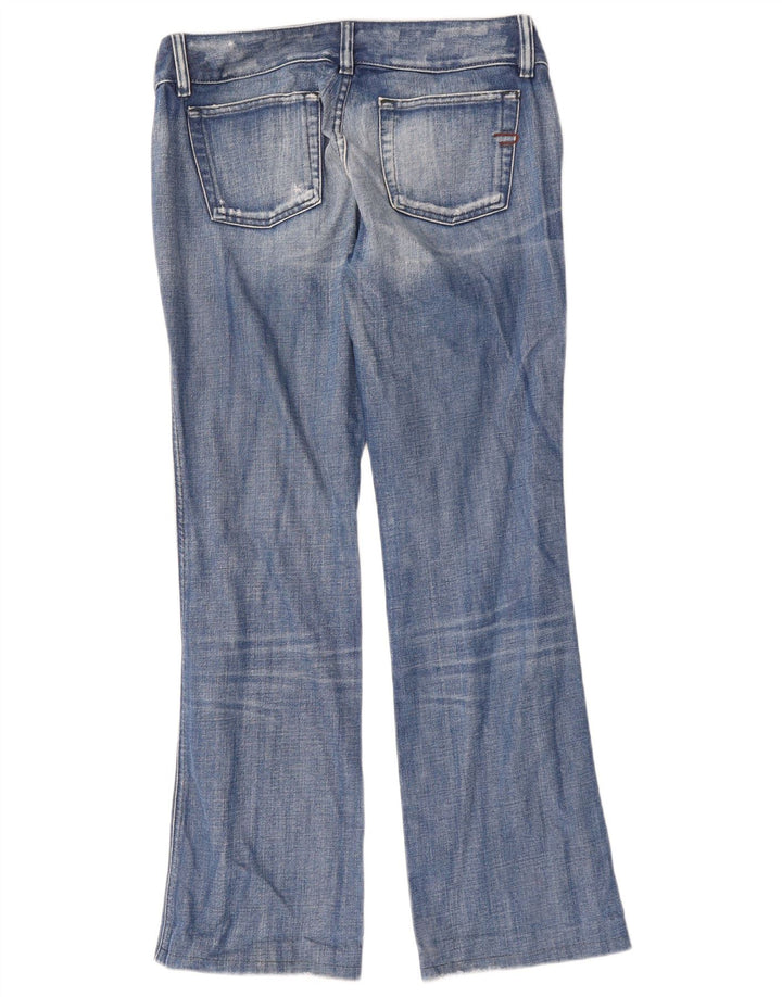 DIESEL Dame Distressed Bootcut Jeans W31 L29 Blå Bomuld