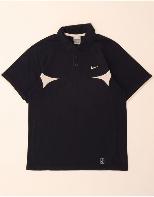 NIKE drenge polo shirt 12-13 år stor marineblå colourblock bomuld