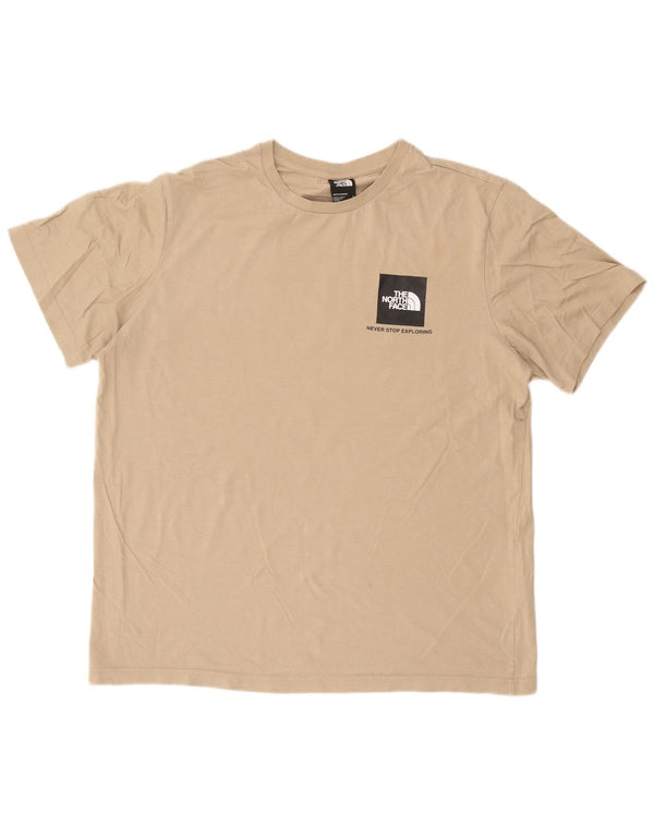 The North Face Herre Grafisk T-Shirt Top XL Beige Bomuld