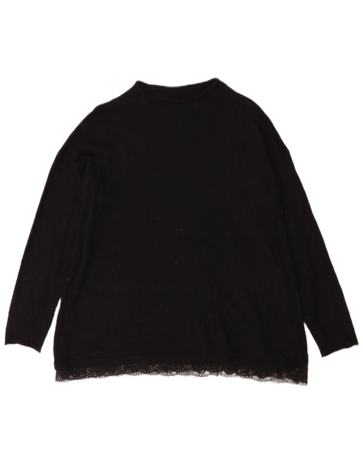 Marks & Spencer Dame Turtle Neck Jumper Sweater UK 14 Large Black