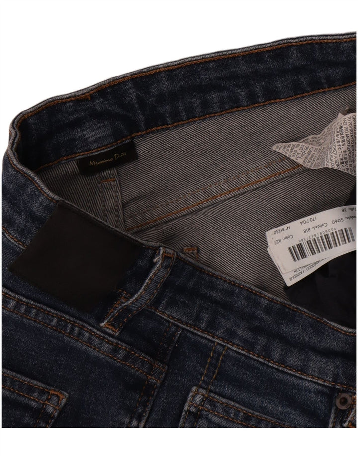 Massimo Dutti Dame Straight Jeans W30 L27 Blå Bomuld