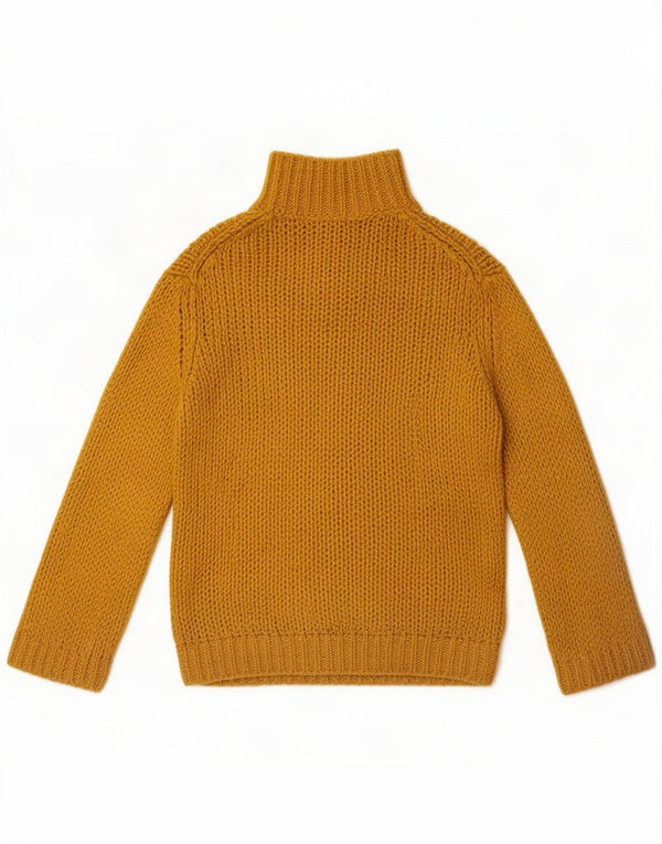 Massimo Dutti Dame Oversized Turtle Neck Jumper Sweater UK 6 XS Gul