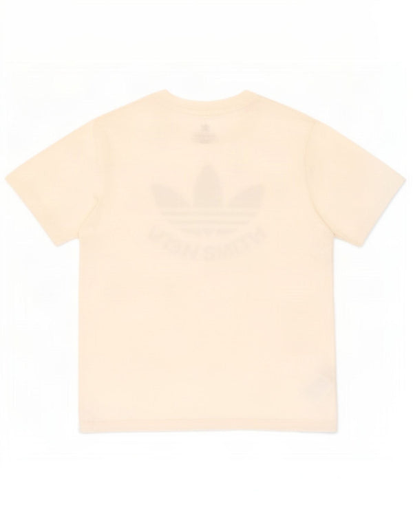 Adidas Boys Stan Smith Grafisk T-Shirt Top 10-11 År Hvid Bomuld