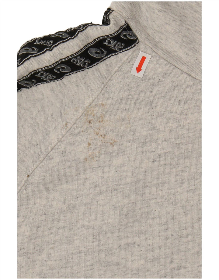 ASICS Mens Zip Neck Sweatshirt Jumper XL Grey Cotton