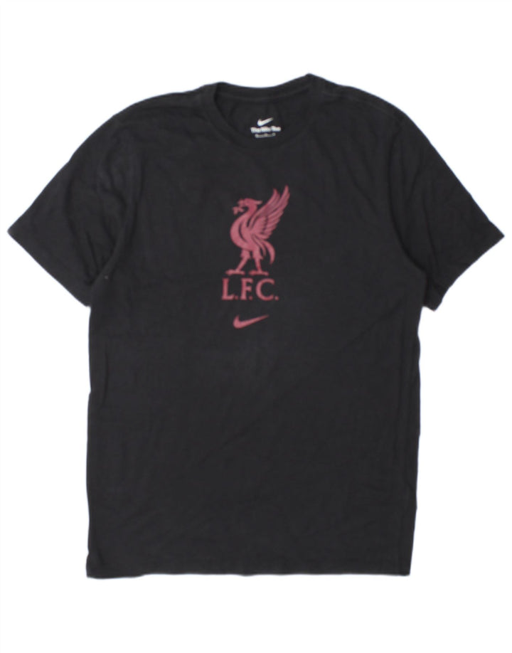 Nike Herre Liverpool Grafisk T-shirt Top Medium Sort Bomuld
