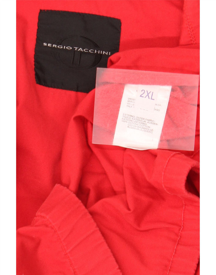 Sergio Tacchini Herre Bomber Jacket UK 44 2XL Rød Bomuld