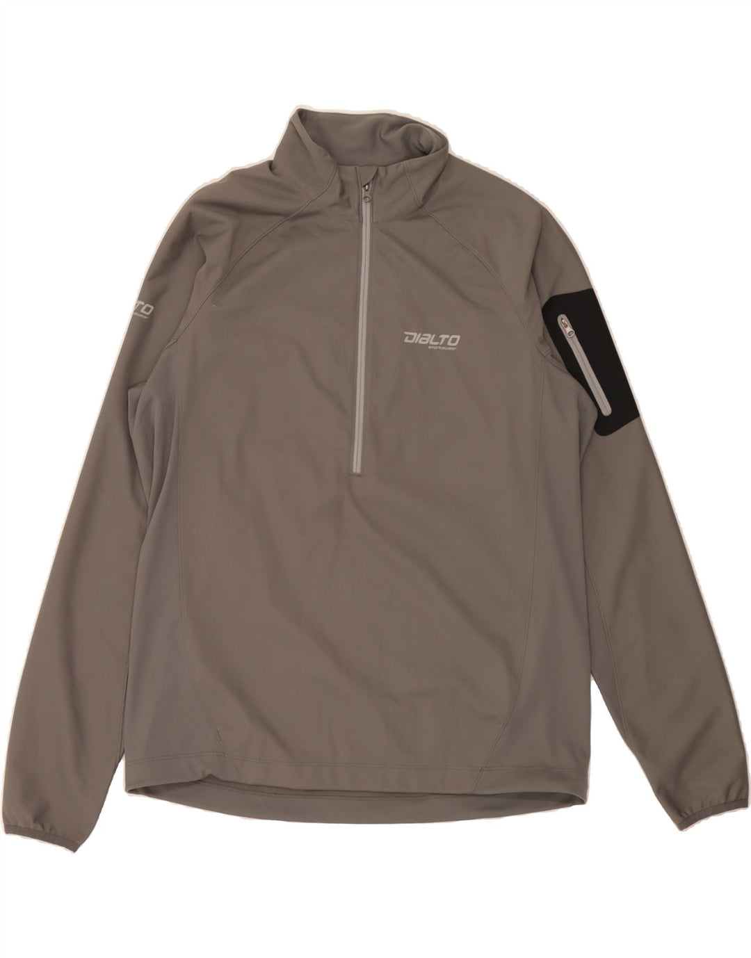 DIALTO Mens Zip Neck Pullover Tracksuit Top Large Grey Polyester Vintage Dialto and Second-Hand Dialto from Messina Hembry 