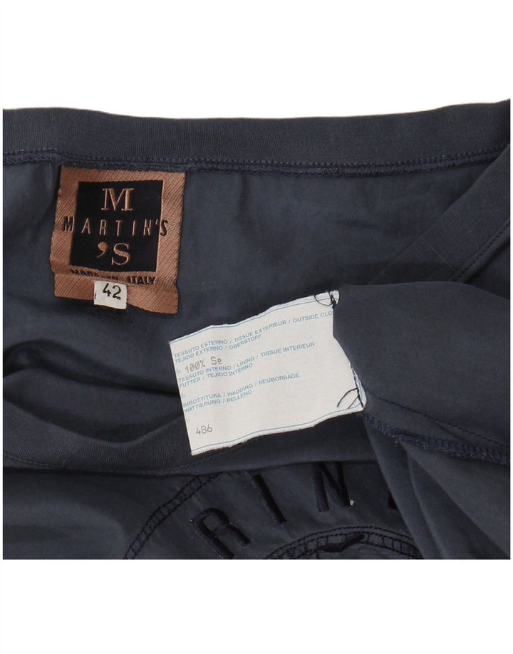 Martin's Dame grafisk ærmeløs bluse Top IT 42 Medium Navy Blue Silke