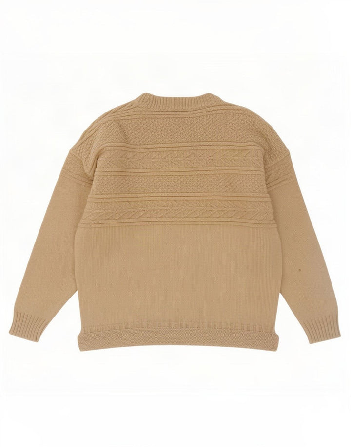 Vintage Herre Boat Neck Jumper Sweater XL Off White Uld