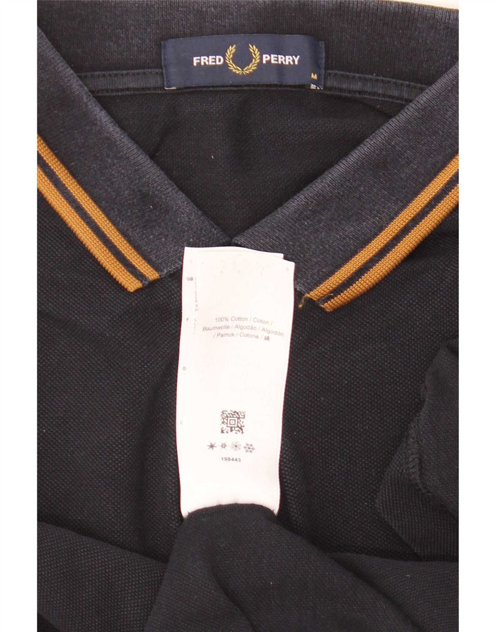Fred Perry Langærmet herre poloshirt Medium marineblå stribet bomuld