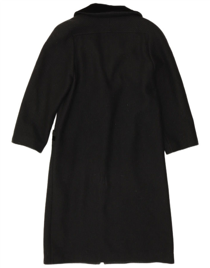 Vintage overfrakke til kvinder UK 12 Medium Black Colourblock New Wool