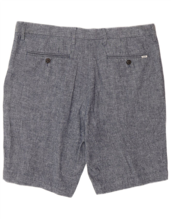Marks & Spencer Herre Chino Shorts W34 Large Blue Linen