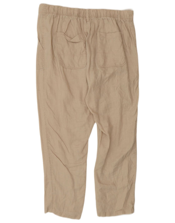 Marks & Spencer koniske bukser til kvinder UK 12 Medium W30 L27 Beige hør