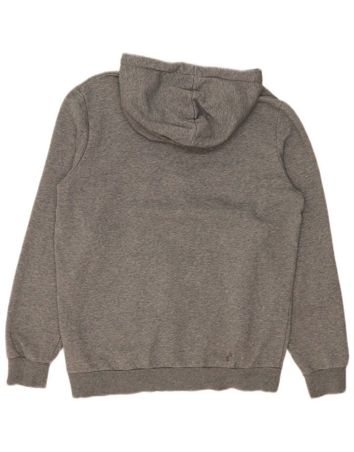 PUMA Mens Graphic Hoodie Jumper Medium Grey Flecked Cotton