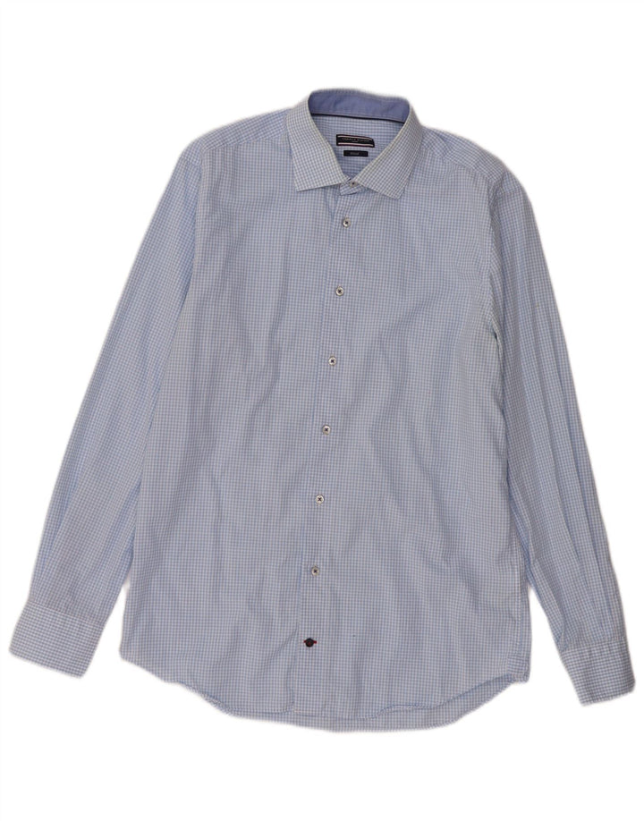 Tommy Hilfiger Skræddersyet herreskjorte str. 40 15 3/4 Medium Blue Gingham