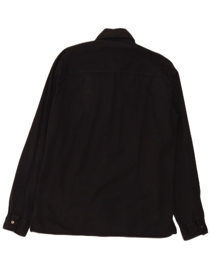 Trussardi Herre Denim Shirt Medium Sort Bomuld
