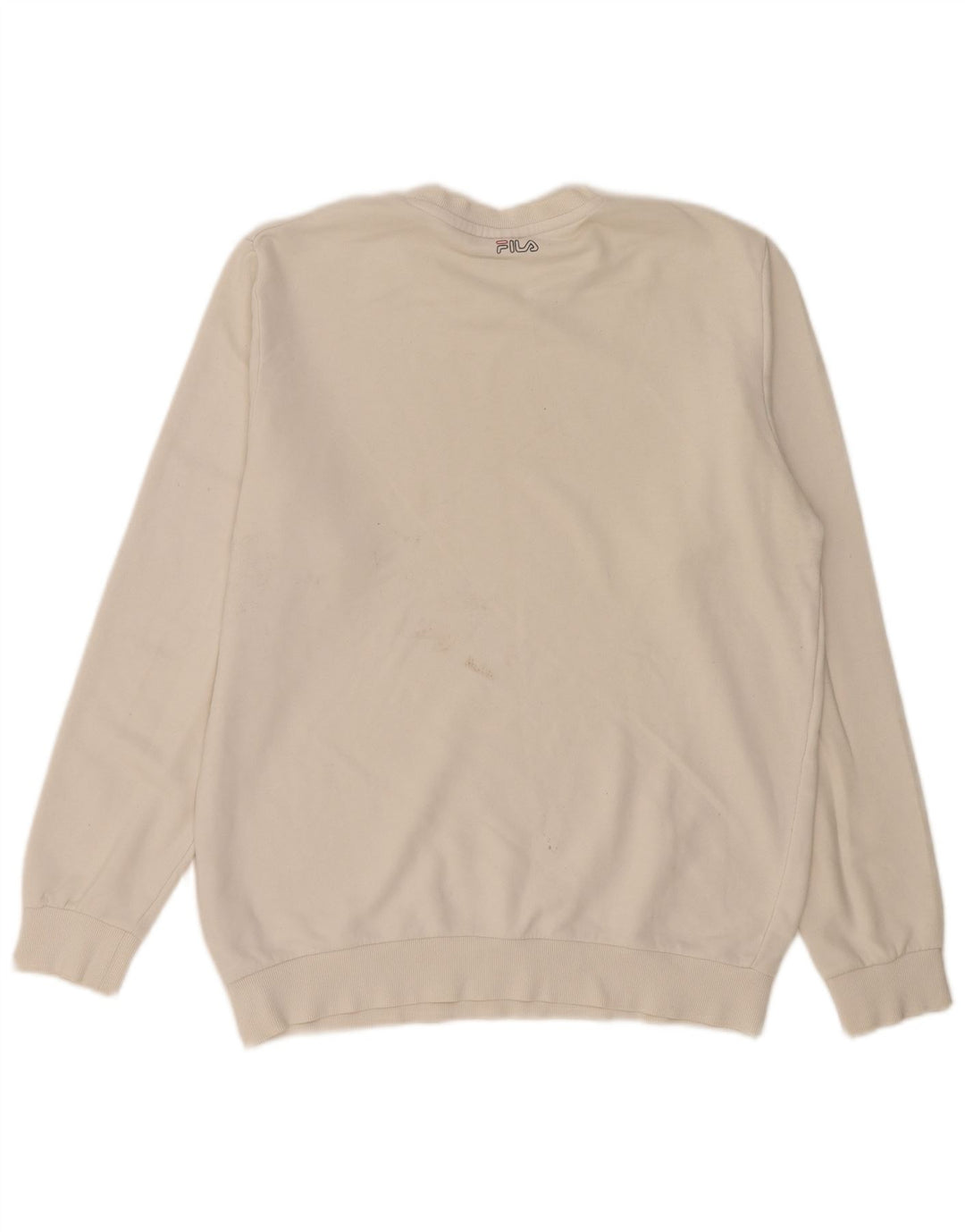 Fila Herre Grafisk Sweatshirt Jumper Stor Hvid Bomuld