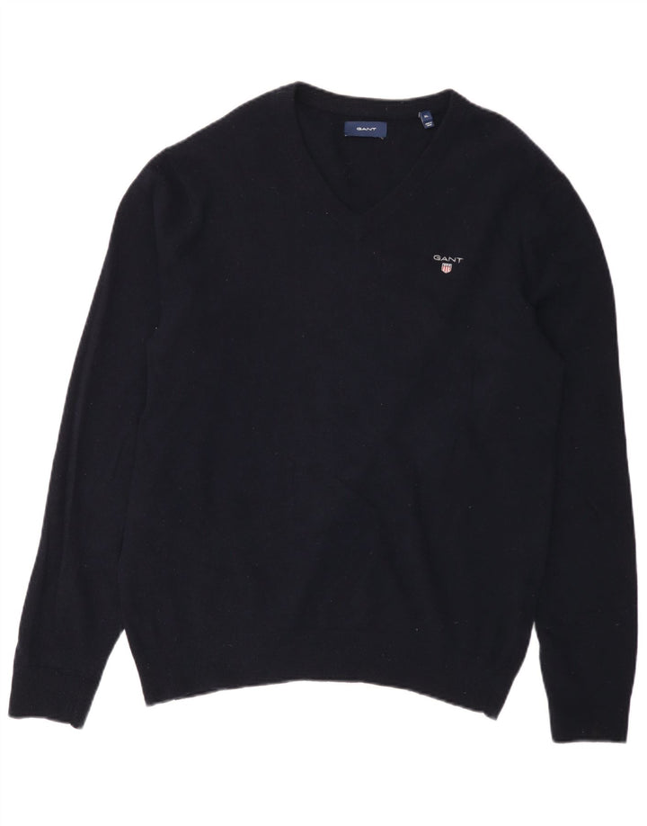 Gant Herre V-hals sweater XL marineblå uld