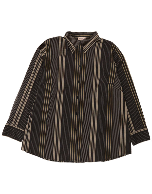 ELENA MIRO Oversized skjorte til kvinder UK 18 XL Sort Stribet