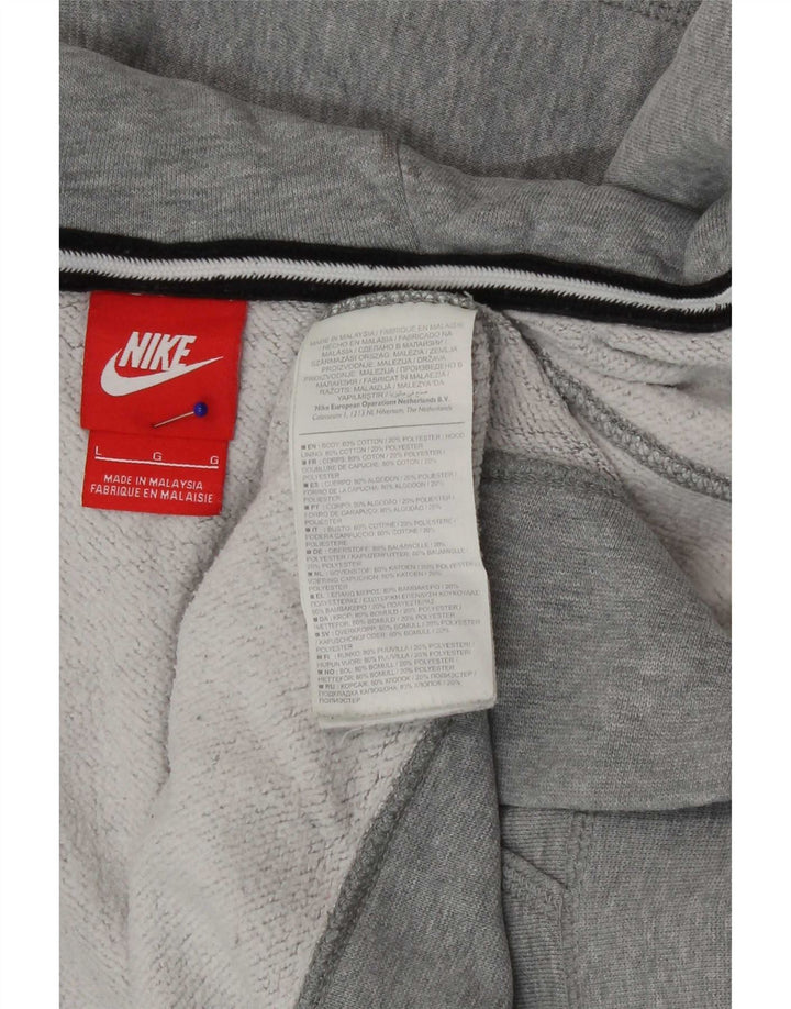 Nike hættetrøje med lynlås til mænd, stor grå bomuld