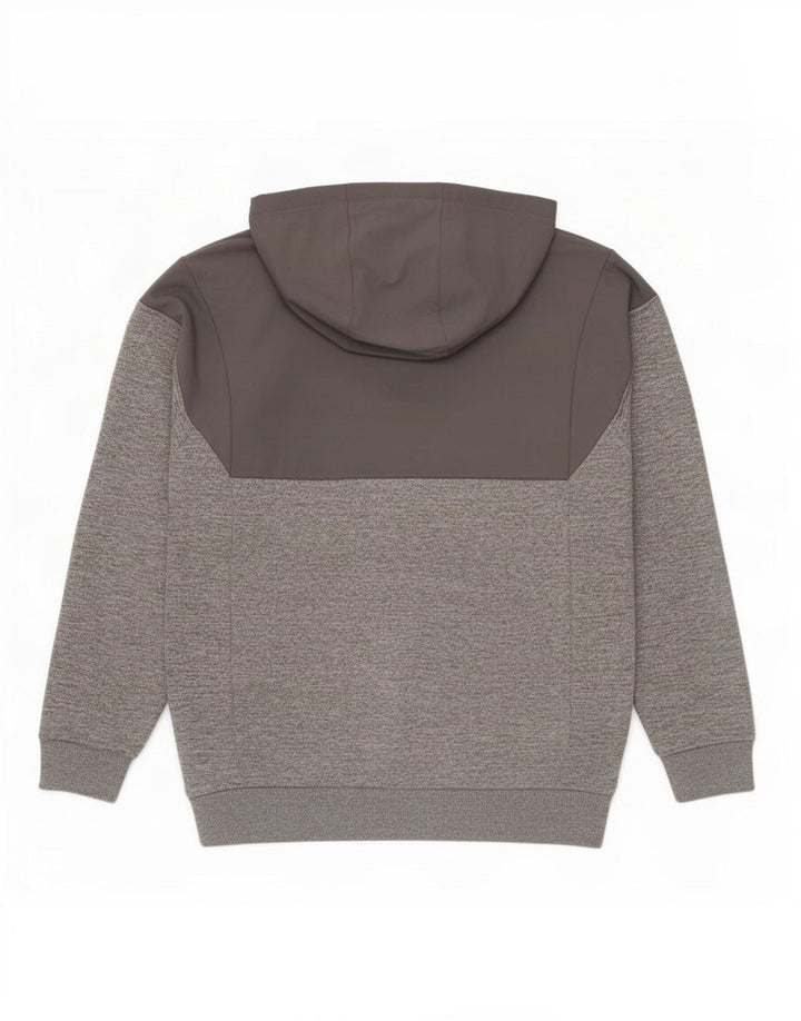 Adidas Hættetrøje med lynlås til mænd mellem grå farveblok polyester