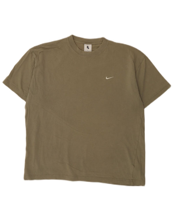 Nike Herre T-shirt Top Medium Khaki Bomuld