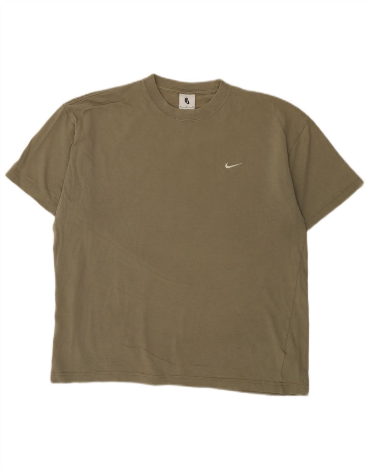 Nike Herre T-shirt Top Medium Khaki Bomuld