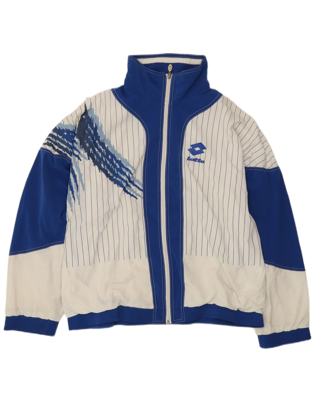 LOTTO Herre grafisk træningsdragt topjakke UK 42/44 XL Hvid Colourblock
