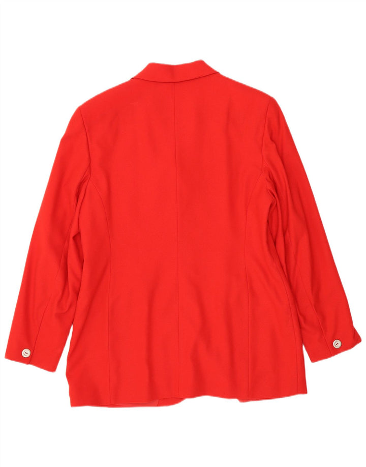 VINTAGE Womens 5 Button Blazer Jacket UK 14 Large  Red Viscose