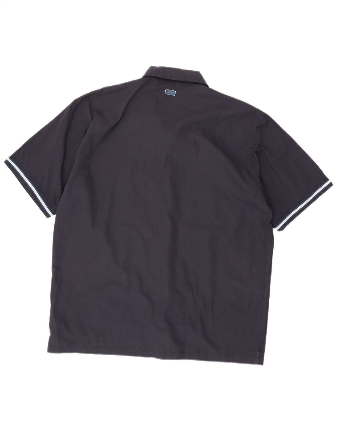 ADIDAS Kortærmet Herreskjorte UK 44/46 Large Navy Blue Polyester